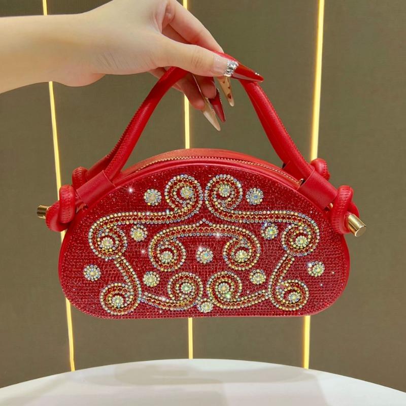 Dinner Bag, Ladies' Handbag, Diamond-encrusted Banquet Clutch, Evening Dress Bag, Water Diamond Women's Bag