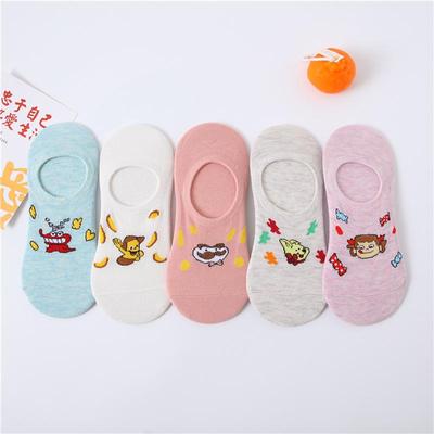 Spring/Summer Women's Silicone No-Slip Cotton Cartoon Socks – Cute Shin-chan Design