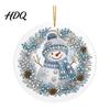 Festive Winter Party Favors Christmas Acrylic Hanging Ornament Double Side Printed Santa Pendant for Tree Window Holiday Ornaments 2D Flat