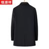 Hengyuanxiang Men's Winter Thickened Cashmere Blend Lapel Jacket