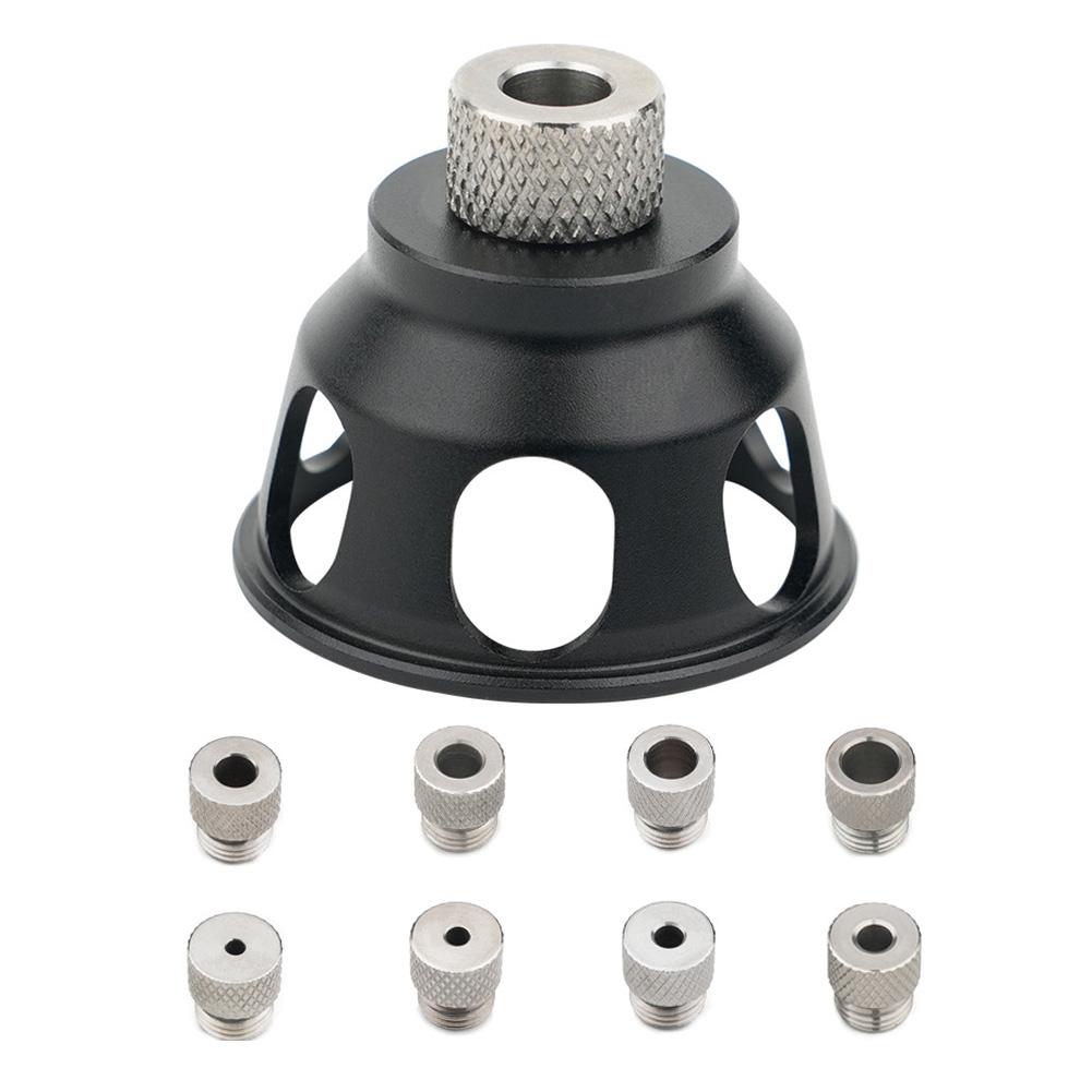Drill Guide Locator With Bushing Woodworking Aluminum Alloy Hole Puncher Woodworking Blind Hole Positioning Drill Guide Tool