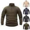 Men's European and American Tactical Fleece Jacket - Warm Stand-Up Collar Pullover for Autumn and Winter.