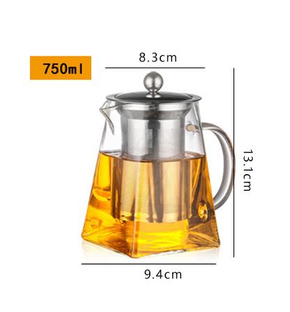 Heat Resistant Glass Teapot With Stainless Steel Puer Tea Makers Infuser Teapot and Cup Set Kettle Pu Erh Gaiwan Pot Pots Maker