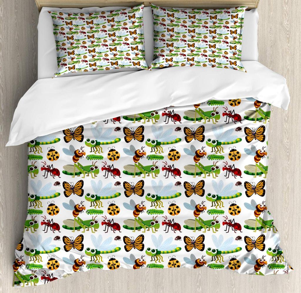 Ants Duvet Cover Set for Kids Boys Girls Teens Queen King Lightweight Bedspread Cover Bedroom Decor Insects Bedding Set No Quilt