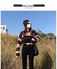 Women's High-Waisted Slimming Black Micro Flare Jeans with Raw Edge - Autumn 2024 Collection