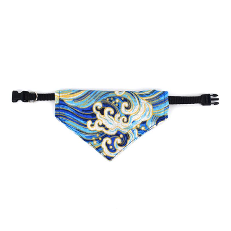 Retro Print Retractable Triangular Pet Bandage & Collar Bibs.