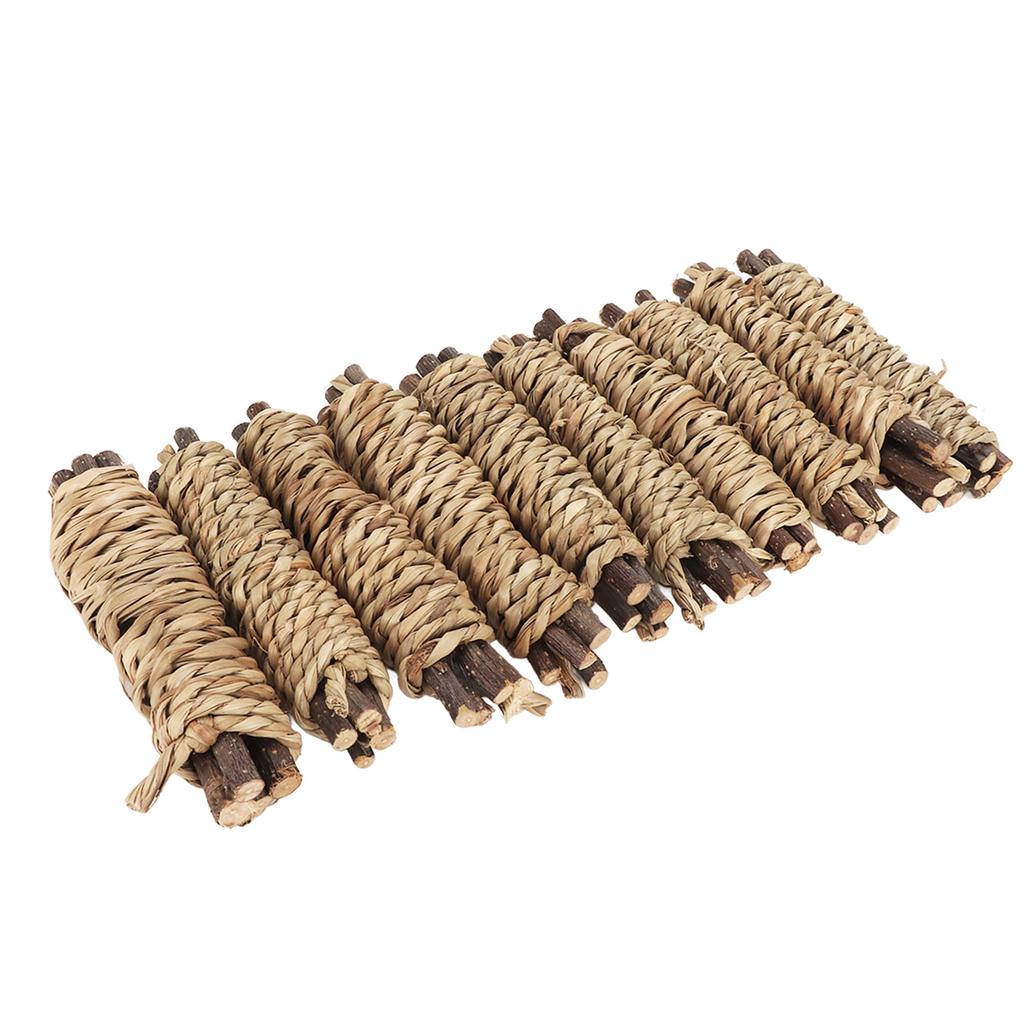 10 Stück Kaninchen-Knabberstangen Zähne schleifen Langeweile vertreiben Natürliche Seegras-Mahlzähne für Kaninchen Hamster