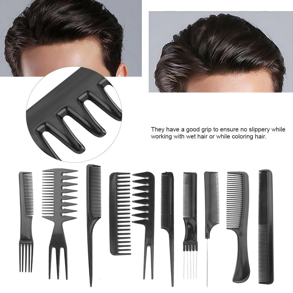 10pcs / Set Professional Hair Styling Combs Salon Barber Combs for Different Functions