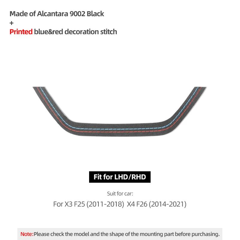 For BMW X3 F25 X4 F26 Made of Alcantara Car Interior Tuning Door Armrest Panel Storage Box Trim Frame Trim  Stickers Accessories