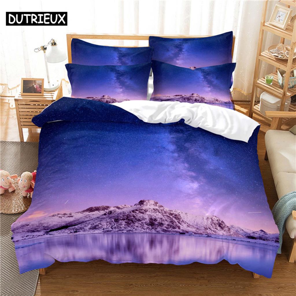 3D Digital Printing Fashion Design Starry Night Bedding, Queen Size Duvet Cover Set