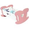 Boncek Doll Cradle Carved Grey-Pink with Bedding
