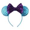 Silver Shinny Mouse Ears Headband For Girls Shinny Sequin Bow Hairband Festival Party Cosplay DIY Hair Accessories