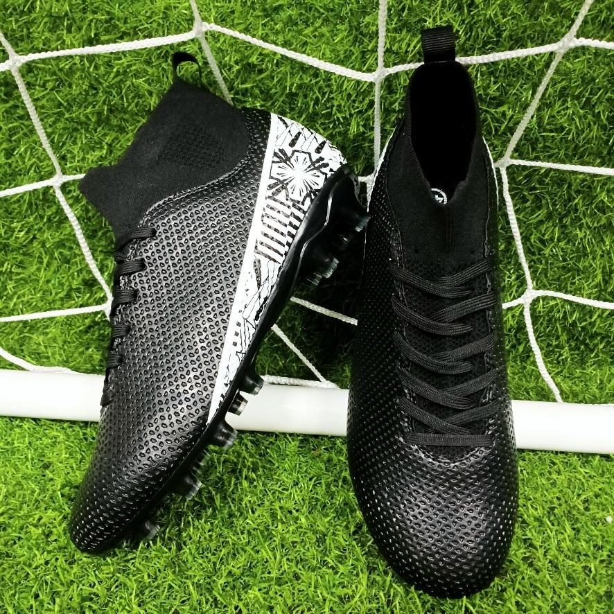 

Публичная версия новых высоких носков для футбола, бутсы для мальчиков и студентов, длинные ногти, спортивная обувь AG для детей с искусственным покрытием 46