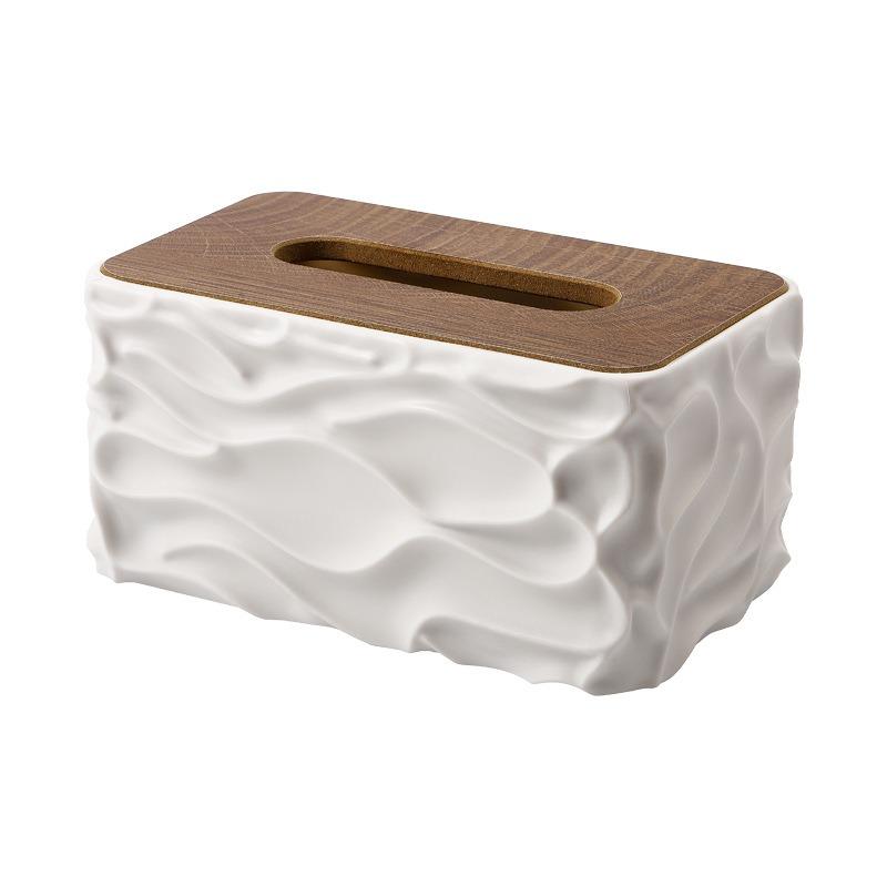Wave Tissue Box - Simple and Elegant Household Dining Table Coffee Table Tissue Box - High-end and Spacious Tissue Paper Storage Box for Meals
