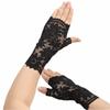 Thin Fabric Lace Sunscreen Gloves Flower Pattern Arm Sleeve Bridal Short Gloves  Tattoo Covering