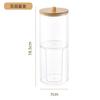 1pcs Cotton Swab Storage Box Acrylic Jar Makeup Organizer, Cotton Round Pad Holder, Q-tip Dispenser with Bamboo Lid