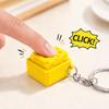 Cheese Shaped Push Button Keychain Toy Stress Relief Key Ring Fidget Sensory Small Portable Key Holder Accessory for Everyday Use