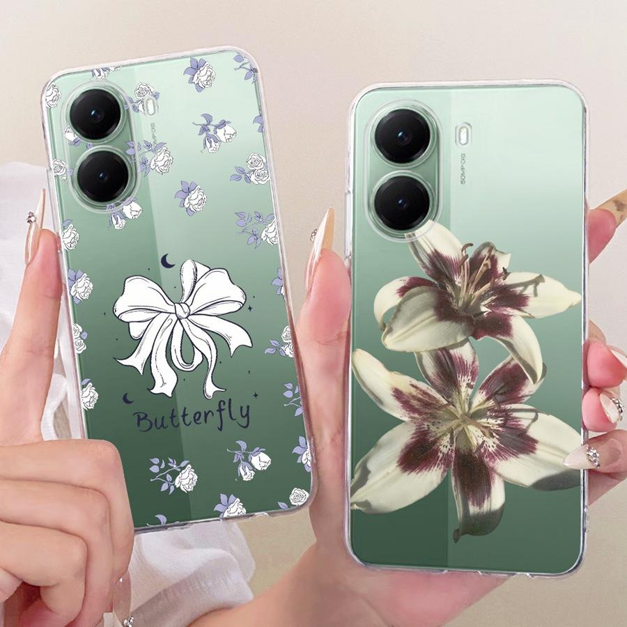 Case For Xiaomi Poco X7 Pro Cover X 7Pro Transparent Butterfly Painting Soft Back Cases For Xiaomi PocoX7 X 7 Pro 5G Clear Capa