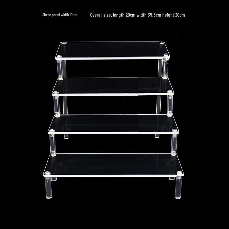 Clear Acrylic Tiered Display Stand for Figurines, Dolls & Jewelry
