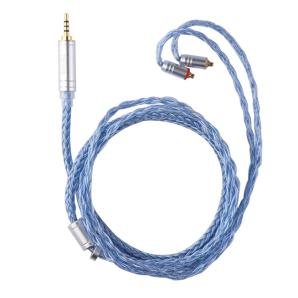 New TRIPOWIN Zonie 16 Core Silver Plated Cable SPCHIFI Earphone Upgrade Cable [2022 Version] & (2.5mm-MMCX, Blue)