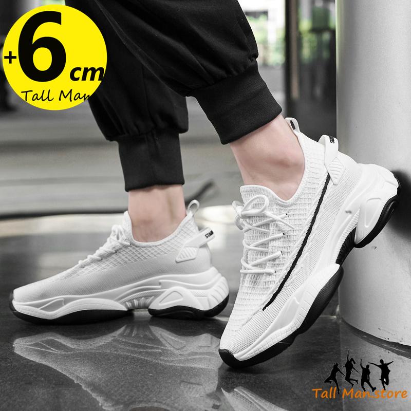 Man Lift Sneakers Men Elevator Sports Height Increase Shoes Insole 6Cm Leisure Fashion
