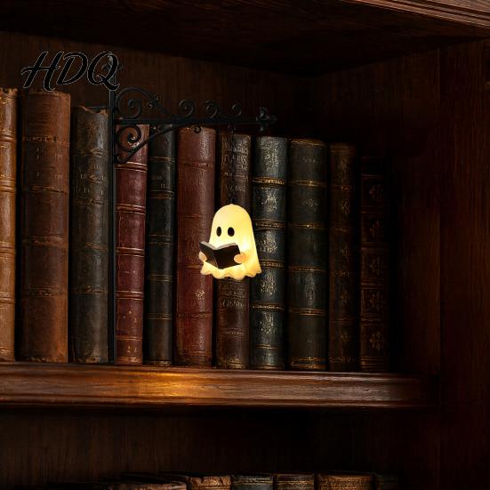 Iron Bracket Desk Light Ghost Bookshelf Night Light Reading Lantern with Sliding Insert Board Retro Metal Lamp Vintage Cozy Warm Decor for