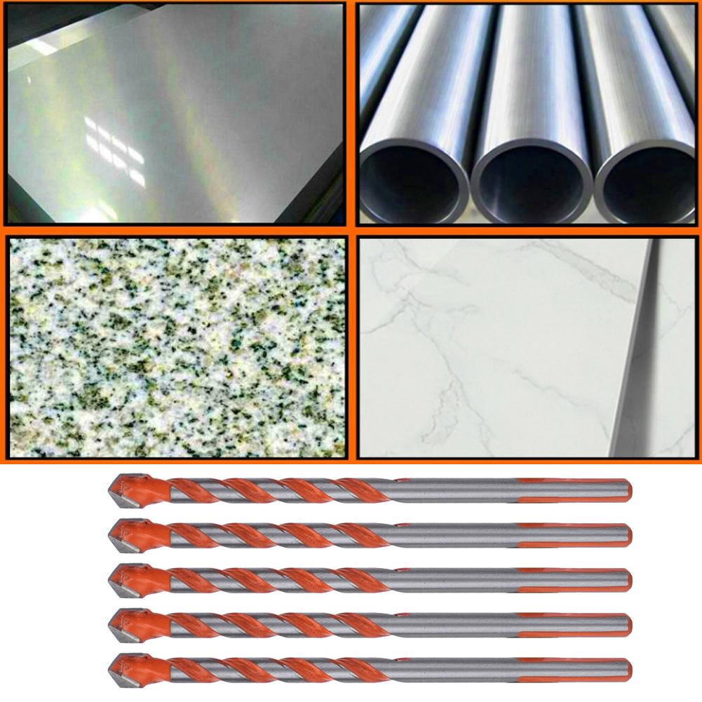 5 Stück 6mm Bohrer Multifunktionale Legierungskopf Dreikantschaft für Holz Wand Lochöffnung