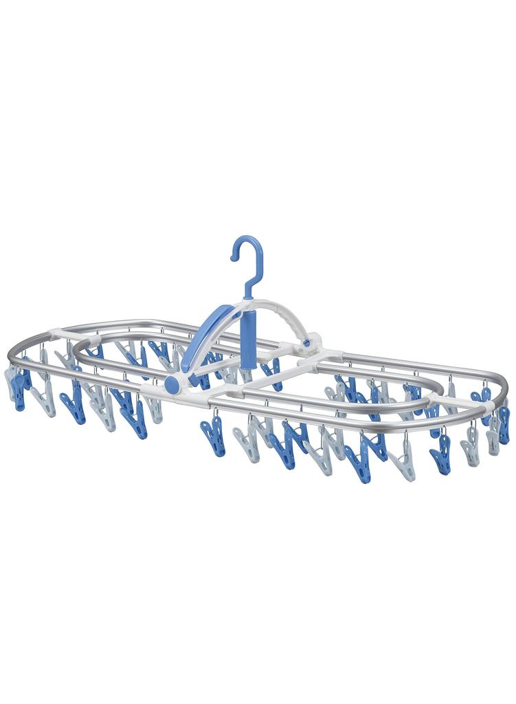 CB Japan Laundry Drying Rack, Blue x Light Blue, Aluminum Frame, 48 Pinch, Hanger, for Bulk Drying, Freestanding Hooks, Kogure x Laundry Teacher