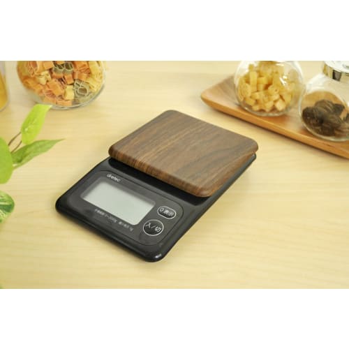Doretec Forest 2kg Dark Wood Digital Scale with a Large, Diagonal Screen for Easy Viewing (KS-276DW)