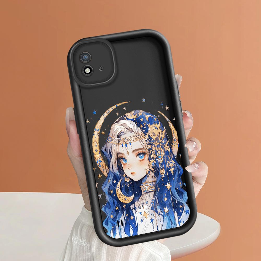 Soft Silicone Square Ladder Printing Pattern Phone Casing Full Cover Camera Shockproof Protection Rubber Case for OPPO Realme