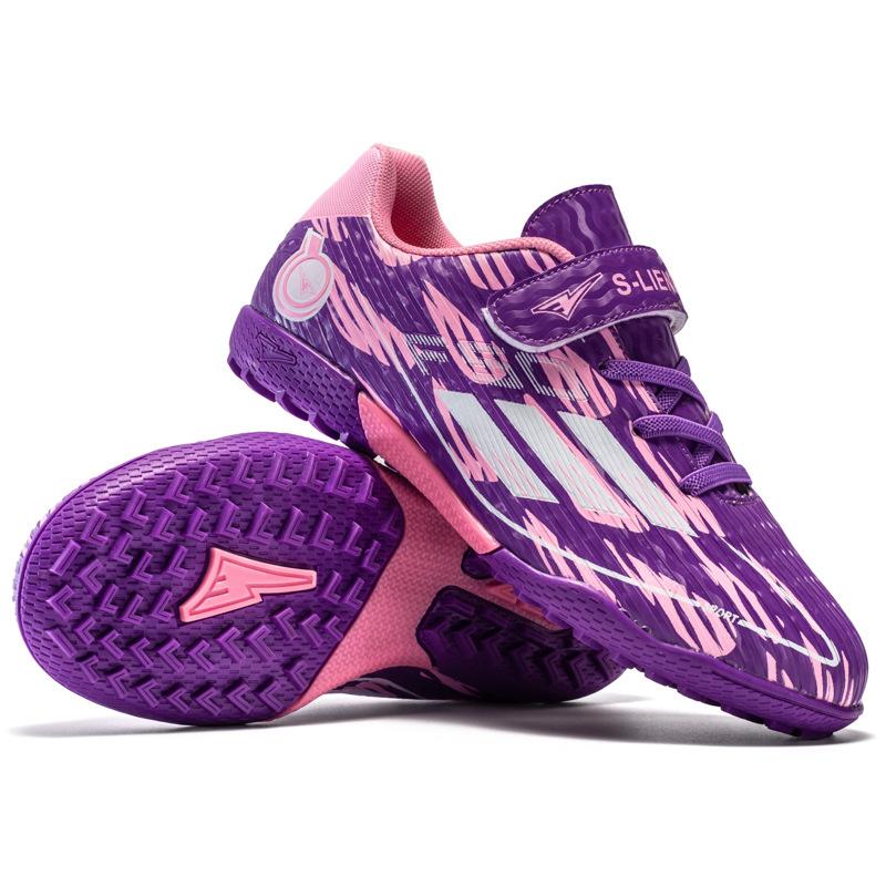 New children's Velcro football shoes primary school students game sports shoes boys and girls TF broken nail sneakers