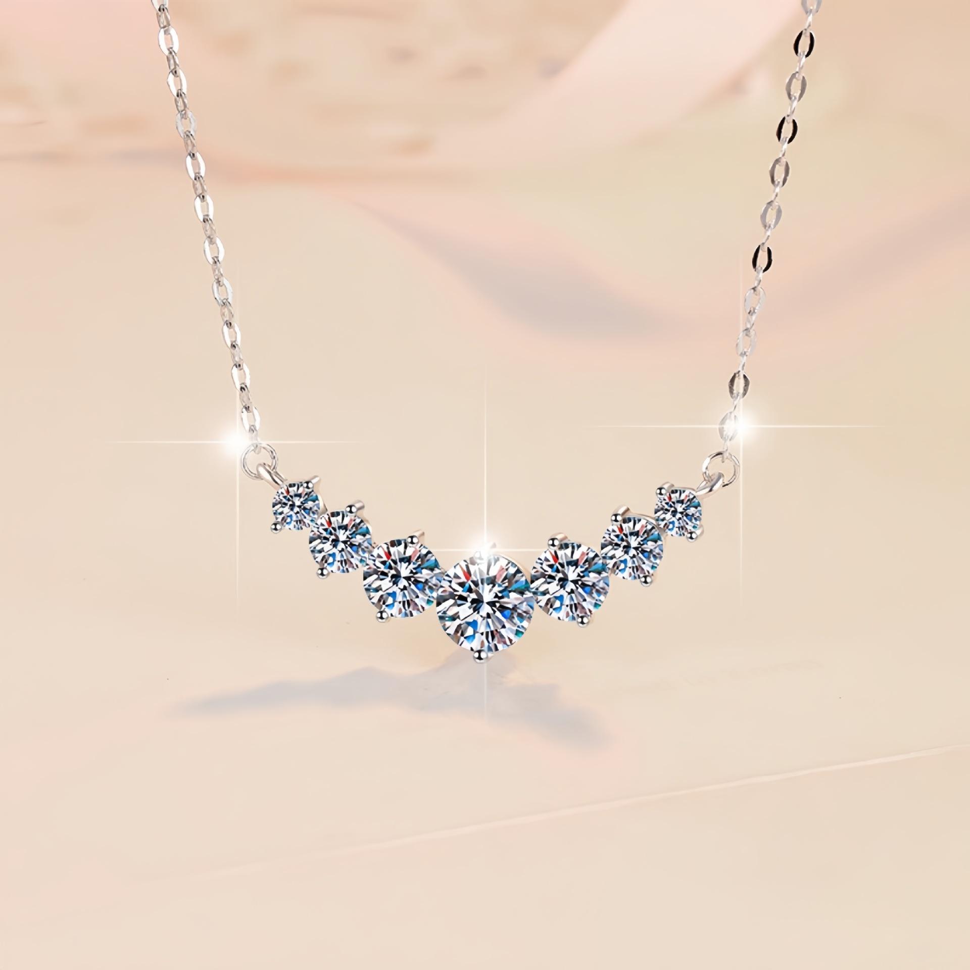 

New Moissanite Necklace Pendant 925 Sterling Silver High Quality For Women Wedding Engagement Jewelry Plated white gold Earrring