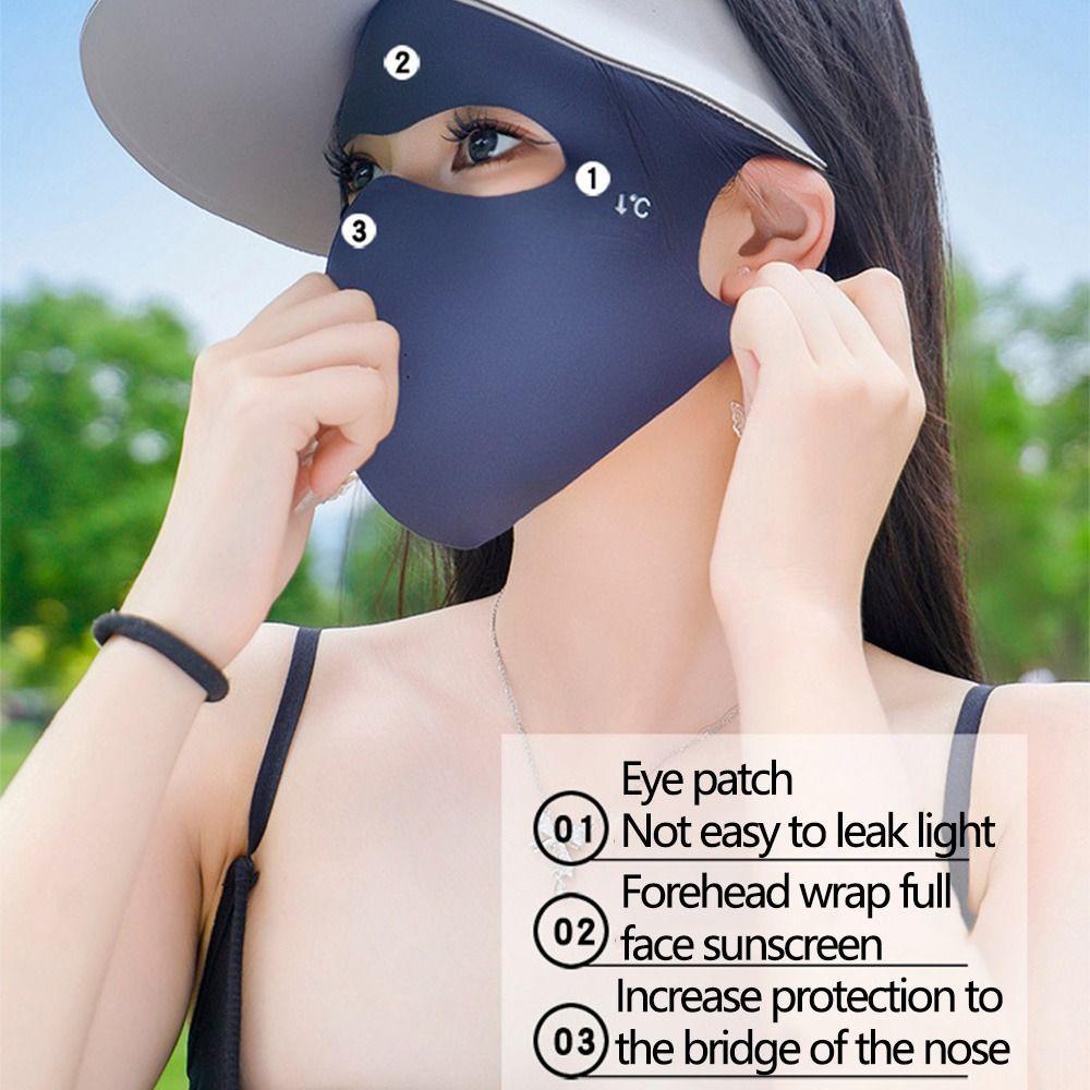 Nylon Ice Silk Face Cover Full-Face Sunscreen Veil Portable UV Face Mask  Cycling Equipment