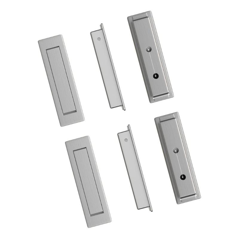 Modern Recessed Cabinet Door Handle Stainless Steel Rustproof Pulls Drawer Knobs Concealed Handles Hardware Enduring