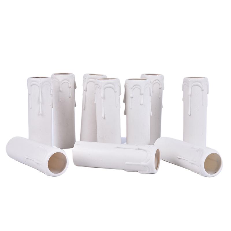 10pcs/Set Plastic Candle Lamp Holder Tube Candle Lamp Base Sleeve Candle Bulb Base Cover Chandelier Part