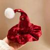 Cute Christmas Hair Clip Cloth Mini Size Santa Hat Barrette Hair Pin Xmas Use