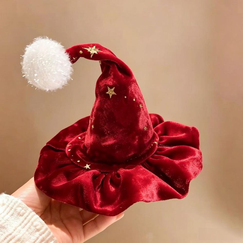 Cute Christmas Hair Clip Cloth Mini Size Santa Hat Barrette Hair Pin Xmas Use