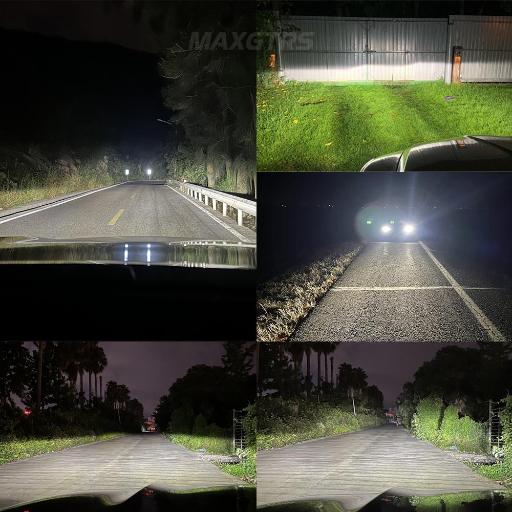 MAXGTRS 200W Auto LED Lens H4 Headlight for Cars High Beam Low Beam Projector Turbo Fan 6000k White Color Lighting