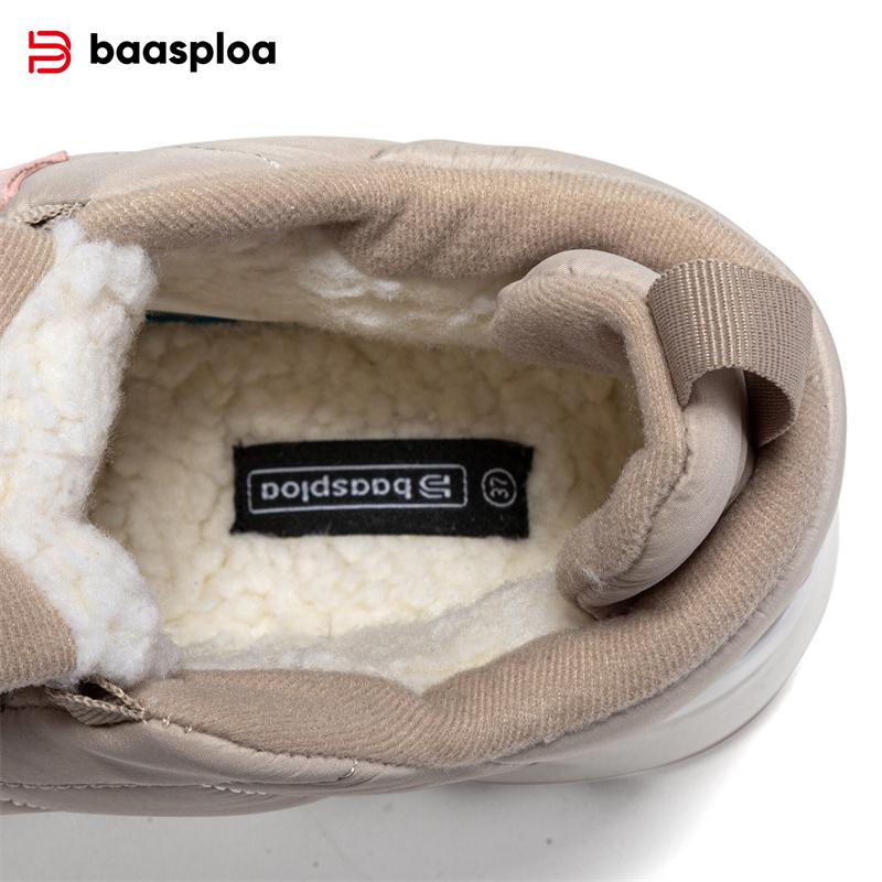 BAASPLOA Winter Women's Cotton Shoes Non-Slip Comfortable Warm Plush New Cotton Shoes Winter Outdoor Women's Warm High Top Cotton Shoes