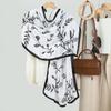 High End Korean Version Women's Simple Elegant Printed Velvet Long Scarf Artistic Small Fresh Warm Thin Shawl Wholesale