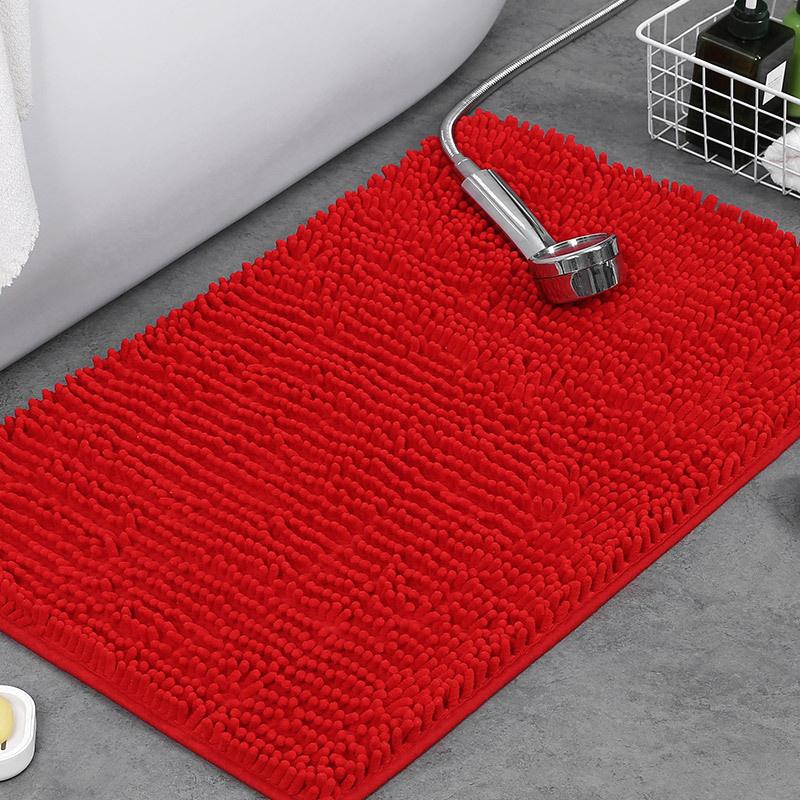 1 PCS Bathroom Rug Mat Non Slip Quick Dry Bath Mats Extra Thick and Super Absorbent Bath Rugs Microfiber Chenille Shower Carpet