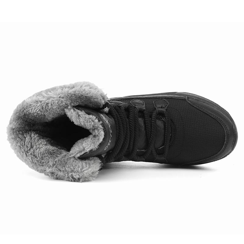 Fashion Lace-up Snow Boots Women Plush Cotton Shoes High-top Boots Ladies Winter Warm Outdoor Shoes for Hiking Trekking