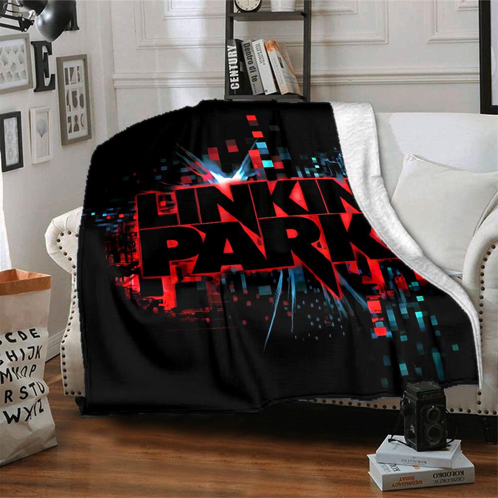 1pc Linkin Park Band Merchandise Blanket Lightweight Flannel Blanket Throw Blanket For Sofa, Bed, Travel, Camping, Livingroom, Office, Couch