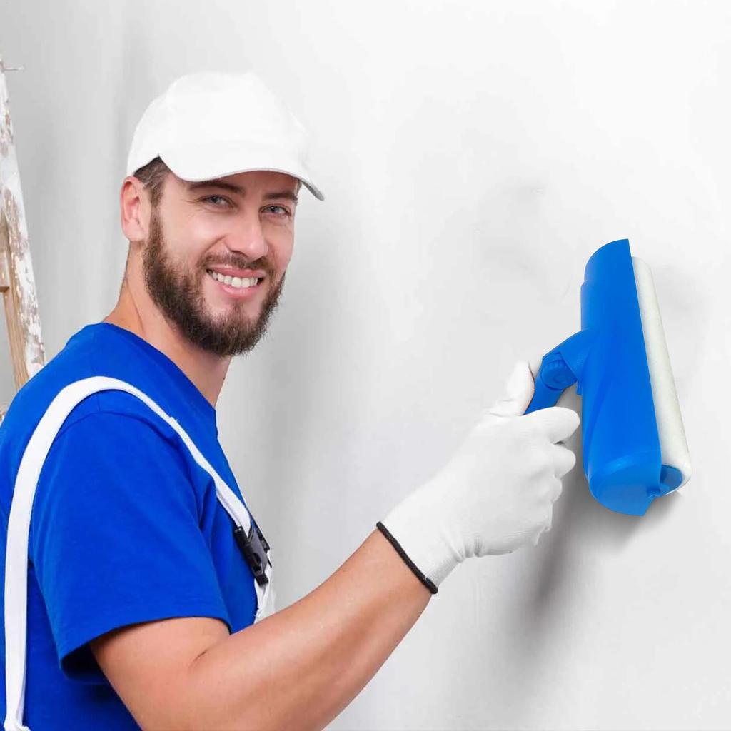 Paint Roller Kit No Drip Applicator With Shield Shield Painting Tool For Home Kitchen Bathroom Living Room Garage Interior