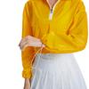Spring & Autumn Iridescent Yellow Pink Women's Half-Zip Loose Hoodie Jacket