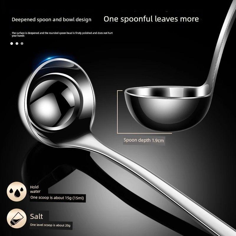 Long-Handled 304 Stainless Steel Spoon for Home Use, Seasoning Spoon, Honey Spoon, Oil and Wine Measuring Spoon, Kitchen Spoon, Condiment Spoon