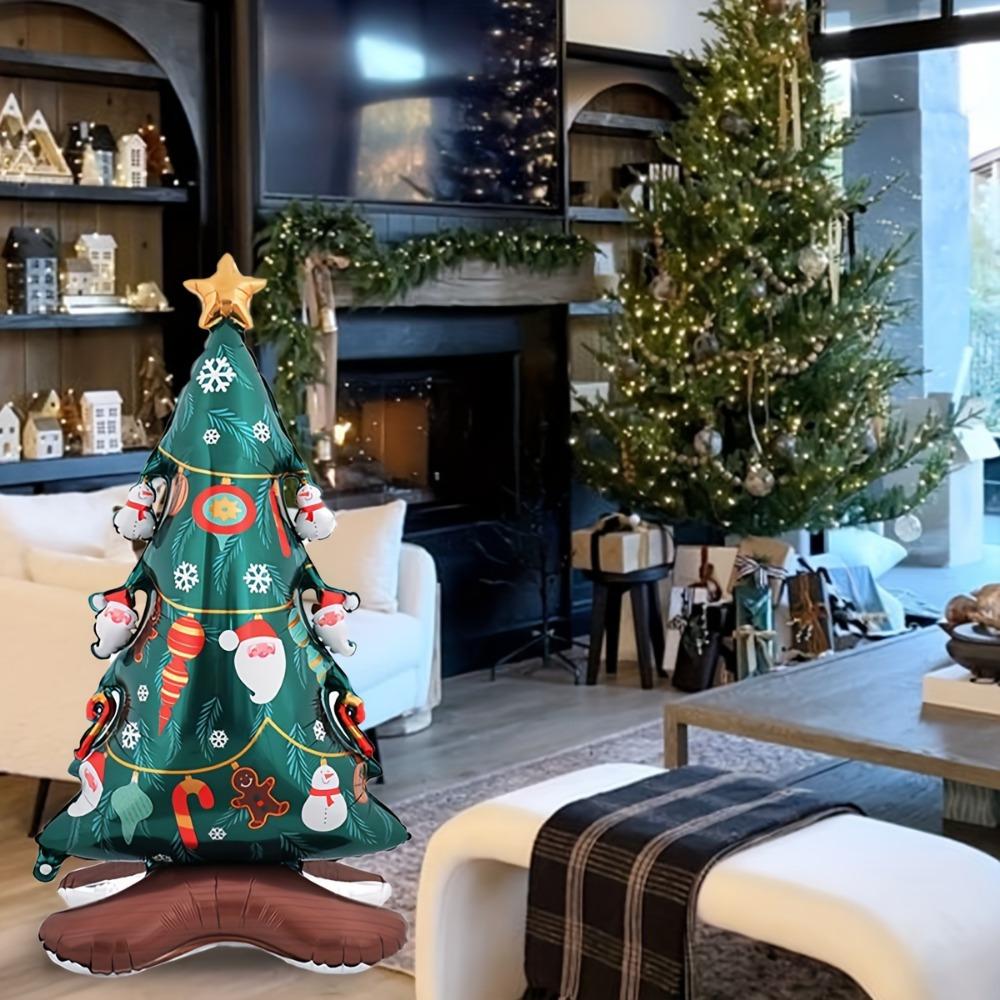 48 Inch Christmas Tree Foil Balloon, Santa Gingerbread Man Cane Pattern, Xmas Party Decor for Home, New Year Birthday Decoration