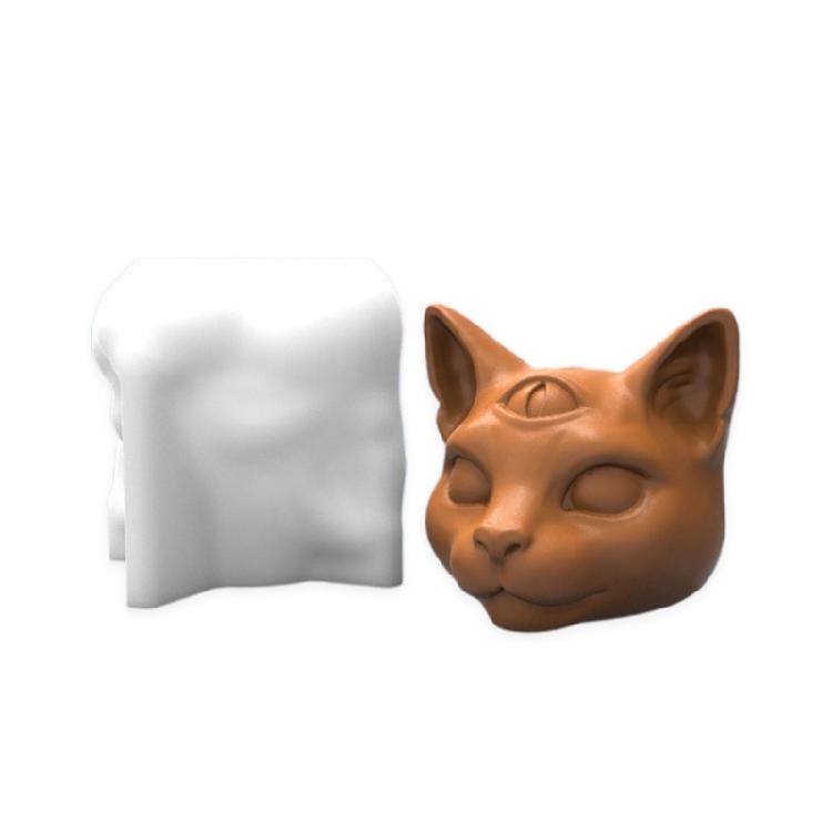 

Three Eyes for Cat Decor 3D Candle Soap Mould DIY Candle Epoxy Mold Handmade Mol 1