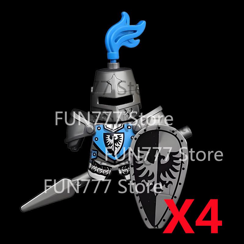 MOC Medieval Lion King Castle Knight Building Blocks Figure Accessories War Horse Cavalry Warrior Crusaders Toy Gift Bricks N029