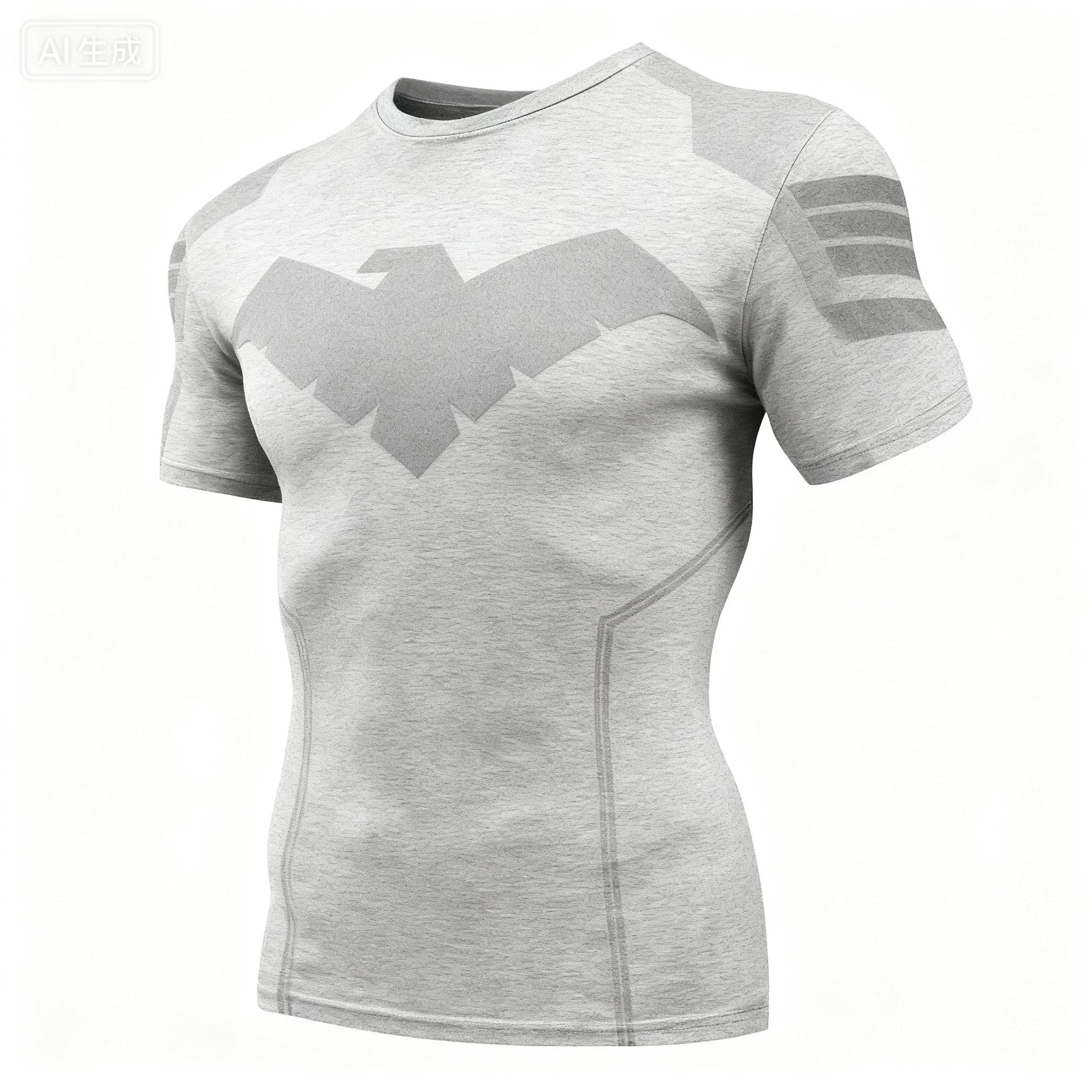 MDHAO xin nan zhuang  3D txu Night Wing 3D Print Bokstraining Mannen T-shirt Zomer Dagelijks Buiten Sport Fitness Casual Sneldrogend Ademend Korte Mouw XS